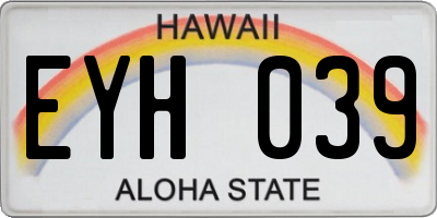 HI license plate EYH039