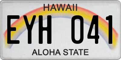 HI license plate EYH041
