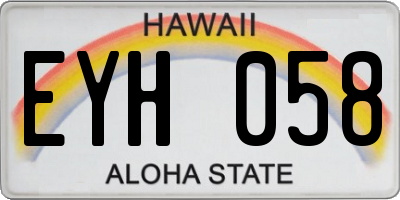 HI license plate EYH058