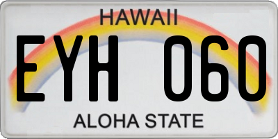 HI license plate EYH060