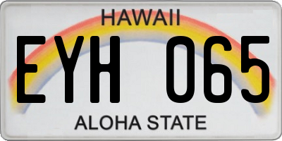 HI license plate EYH065