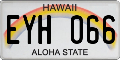 HI license plate EYH066
