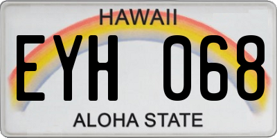 HI license plate EYH068
