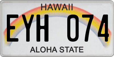 HI license plate EYH074
