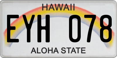 HI license plate EYH078