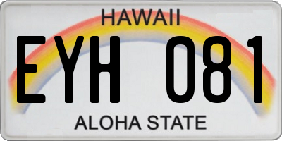 HI license plate EYH081