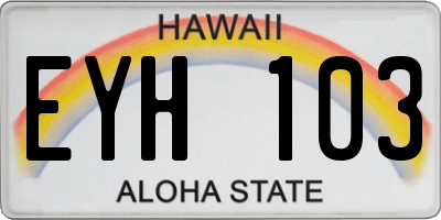 HI license plate EYH103