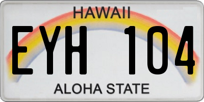 HI license plate EYH104