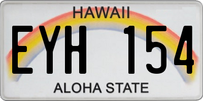 HI license plate EYH154
