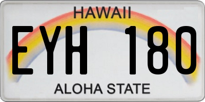 HI license plate EYH180