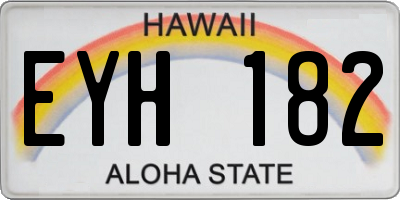 HI license plate EYH182
