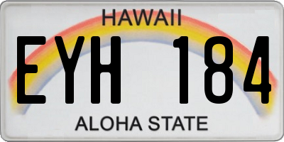 HI license plate EYH184