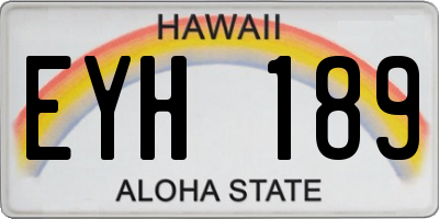 HI license plate EYH189