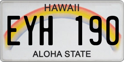 HI license plate EYH190