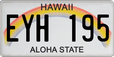 HI license plate EYH195