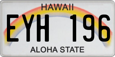 HI license plate EYH196