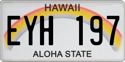 HI license plate EYH197