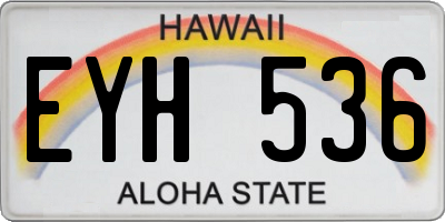 HI license plate EYH536