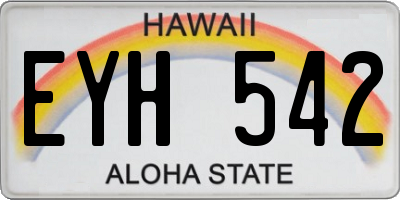 HI license plate EYH542