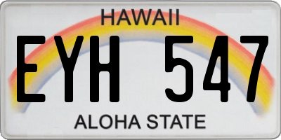 HI license plate EYH547
