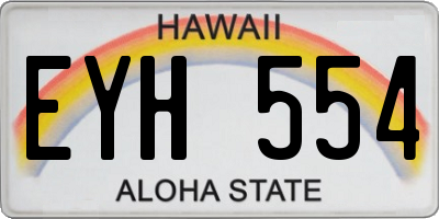 HI license plate EYH554