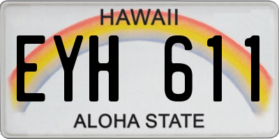 HI license plate EYH611