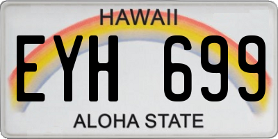 HI license plate EYH699