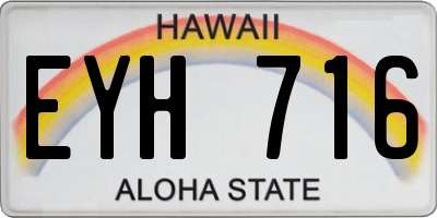HI license plate EYH716