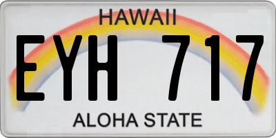 HI license plate EYH717