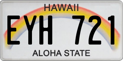 HI license plate EYH721