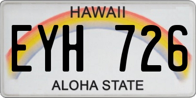 HI license plate EYH726