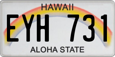 HI license plate EYH731