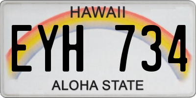 HI license plate EYH734
