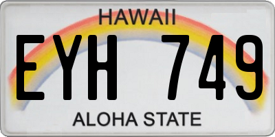 HI license plate EYH749