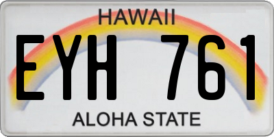 HI license plate EYH761