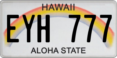 HI license plate EYH777