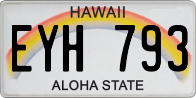 HI license plate EYH793