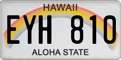 HI license plate EYH810