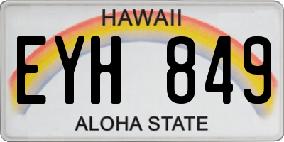 HI license plate EYH849