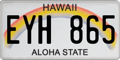 HI license plate EYH865