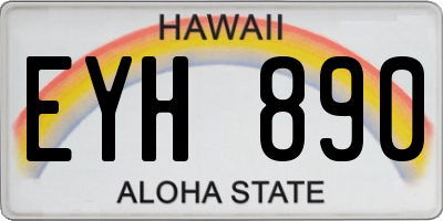 HI license plate EYH890