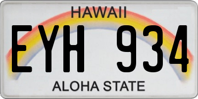 HI license plate EYH934