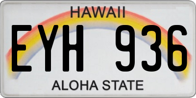 HI license plate EYH936