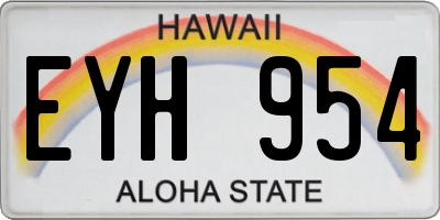 HI license plate EYH954