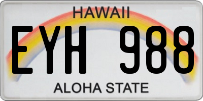HI license plate EYH988