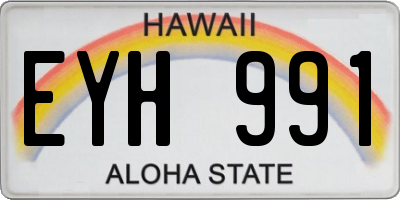 HI license plate EYH991