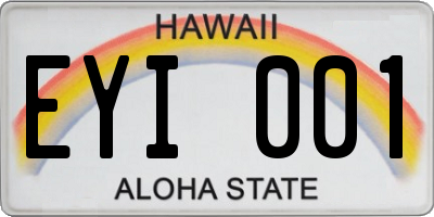 HI license plate EYI001