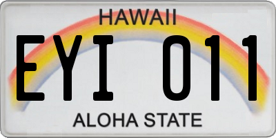 HI license plate EYI011
