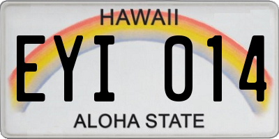 HI license plate EYI014