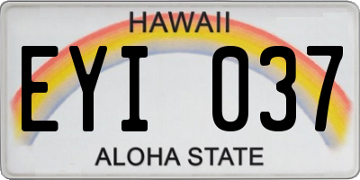 HI license plate EYI037